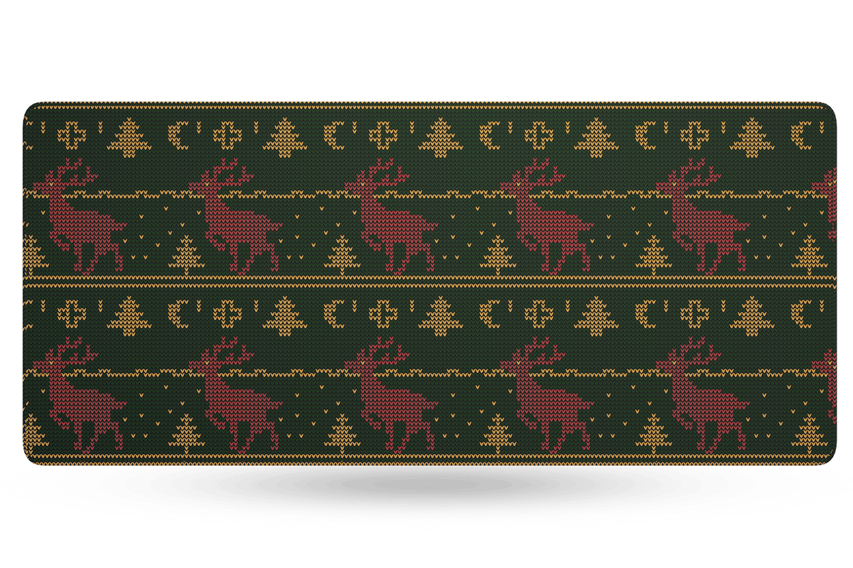 QwertyKey Christmas gamer asztali egérpad, vízálló, varrott szélek, 4 mm, csúszásmentes gumitalp