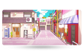 QwertyKey Japan Street gamer asztali egérpad, vízálló, varrott szélek, 4 mm, csúszásmentes gumitalp