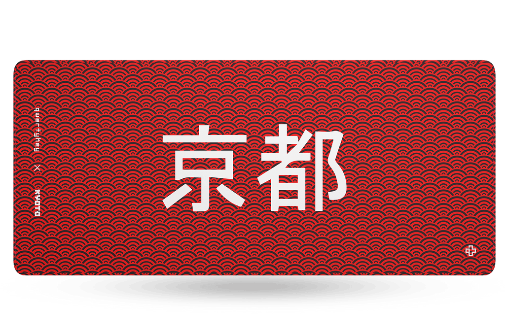 QwertyKey Kyoto gamer asztali egérpad, vízálló, varrott szélek, 4 mm, csúszásmentes gumitalp