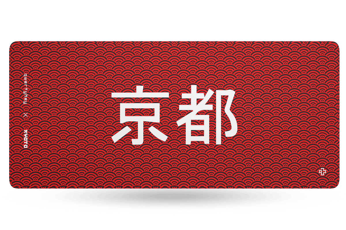 QwertyKey Kyoto gamer asztali egérpad, vízálló, varrott szélek, 4 mm, csúszásmentes gumitalp