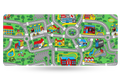 QwertyKey Nostalgia Busy Town gamer asztali egérpad, vízálló, varrott szélek, 4 mm, csúszásmentes gumitalp