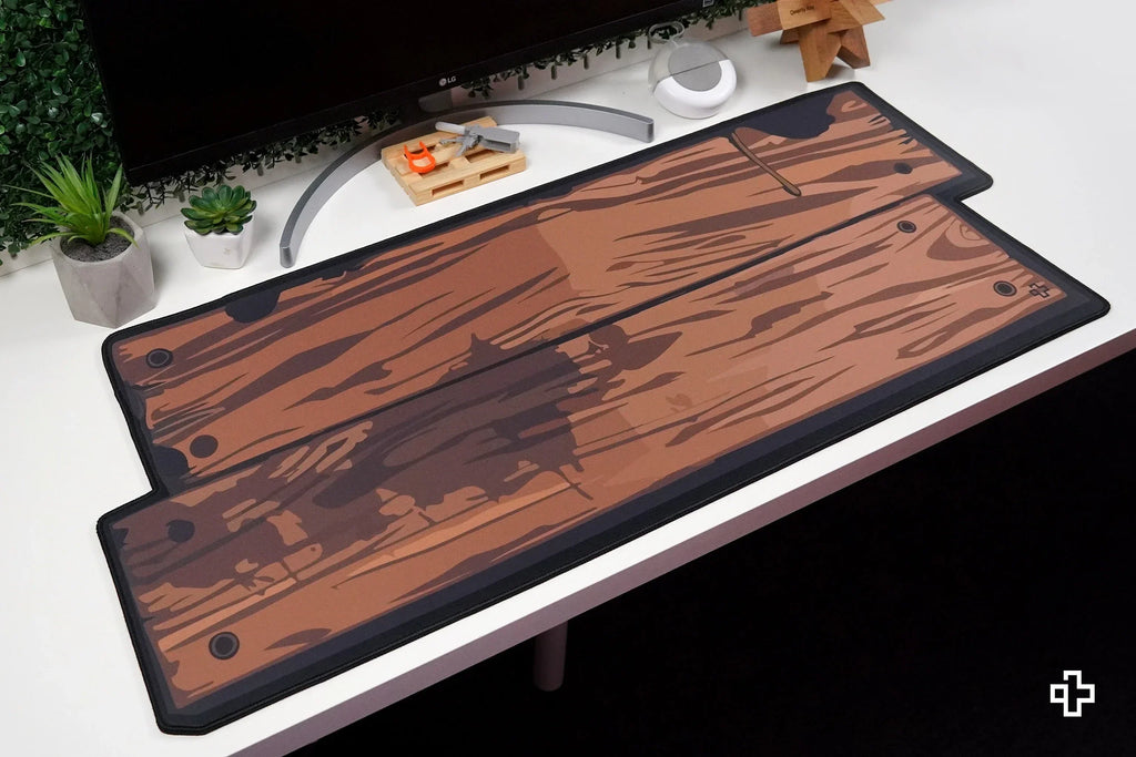 QwertyKey Wood gamer asztali egérpad, vízálló, varrott szélek, 4 mm, csúszásmentes gumitalp