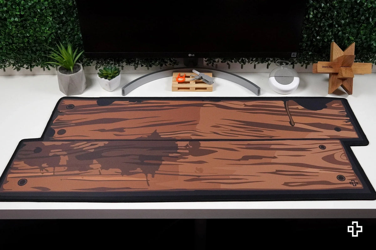QwertyKey Wood gamer asztali egérpad, vízálló, varrott szélek, 4 mm, csúszásmentes gumitalp