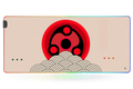 QwertyKey Sharingan Eye RGB gamer asztali egérpad, vízálló, varrott szélek, 4 mm, csúszásmentes gumitalp