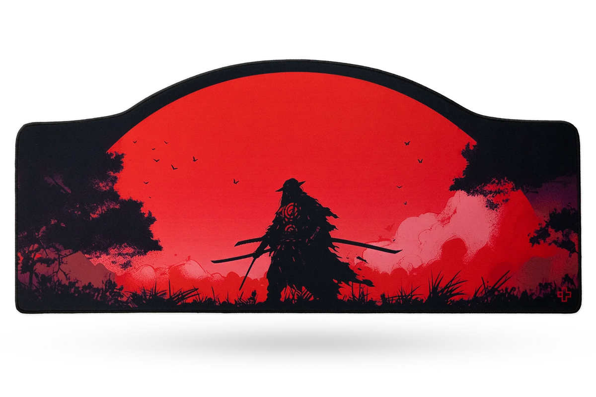 QwertyKey Samurai gamer asztali egérpad, vízálló, varrott szélek, 4 mm, csúszásmentes gumitalp