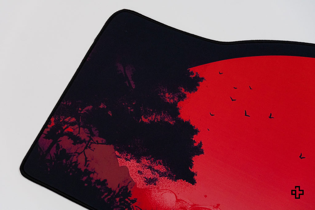 QwertyKey Samurai gamer asztali egérpad, vízálló, varrott szélek, 4 mm, csúszásmentes gumitalp