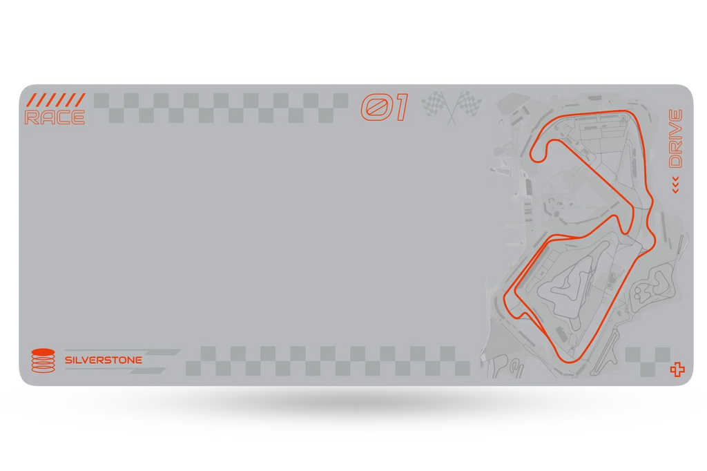 QwertyKey Formula Silver Circuit gamer asztali egérpad, vízálló, varrott szélek, 4 mm, csúszásmentes gumitalp