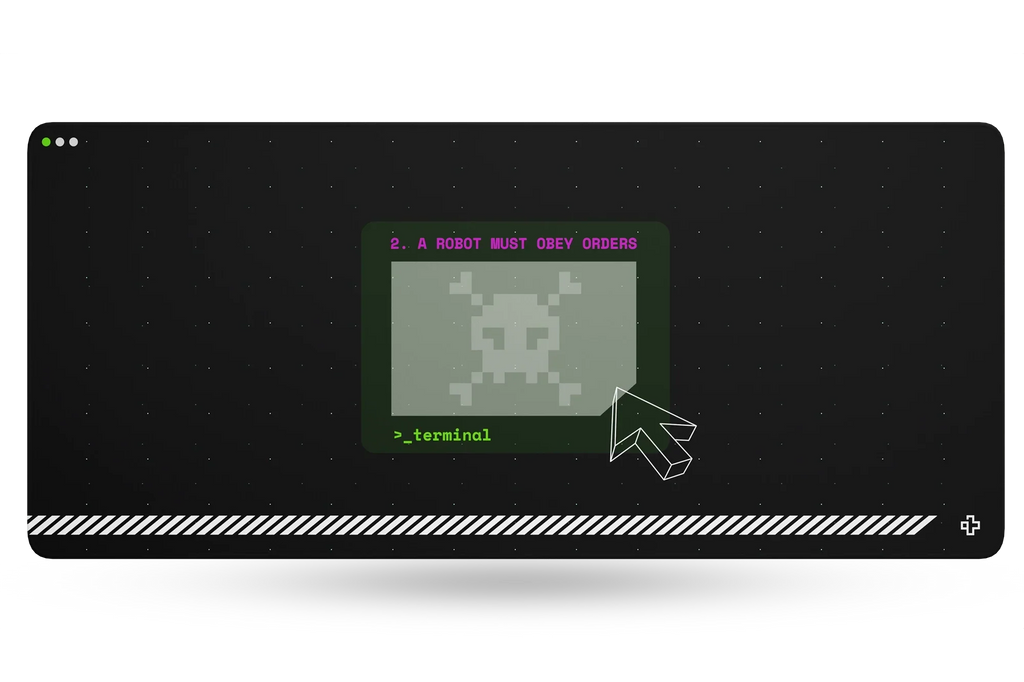 QwertyKey Terminal gamer asztali egérpad, vízálló, varrott szélek, 4 mm, csúszásmentes gumitalp