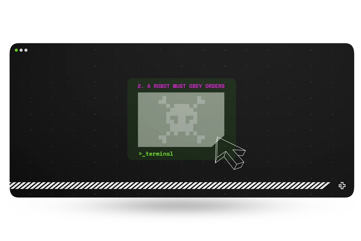 QwertyKey Terminal gamer asztali egérpad, vízálló, varrott szélek, 4 mm, csúszásmentes gumitalp