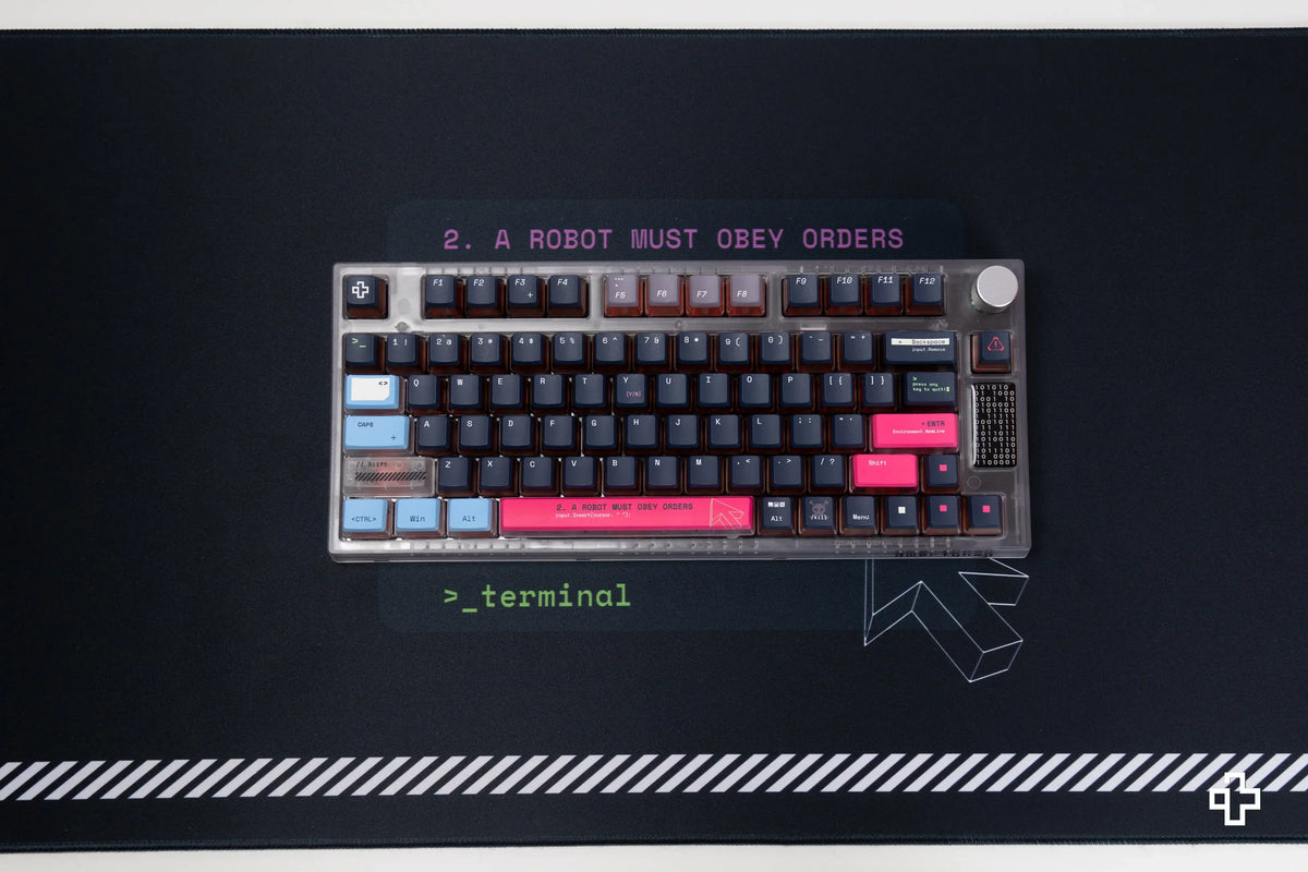 QwertyKey Terminal gamer asztali egérpad, vízálló, varrott szélek, 4 mm, csúszásmentes gumitalp