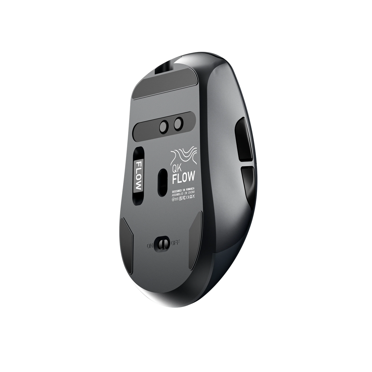 QwertyKey Flow Office vezeték nélküli Bluetooth RGB egér, fekete