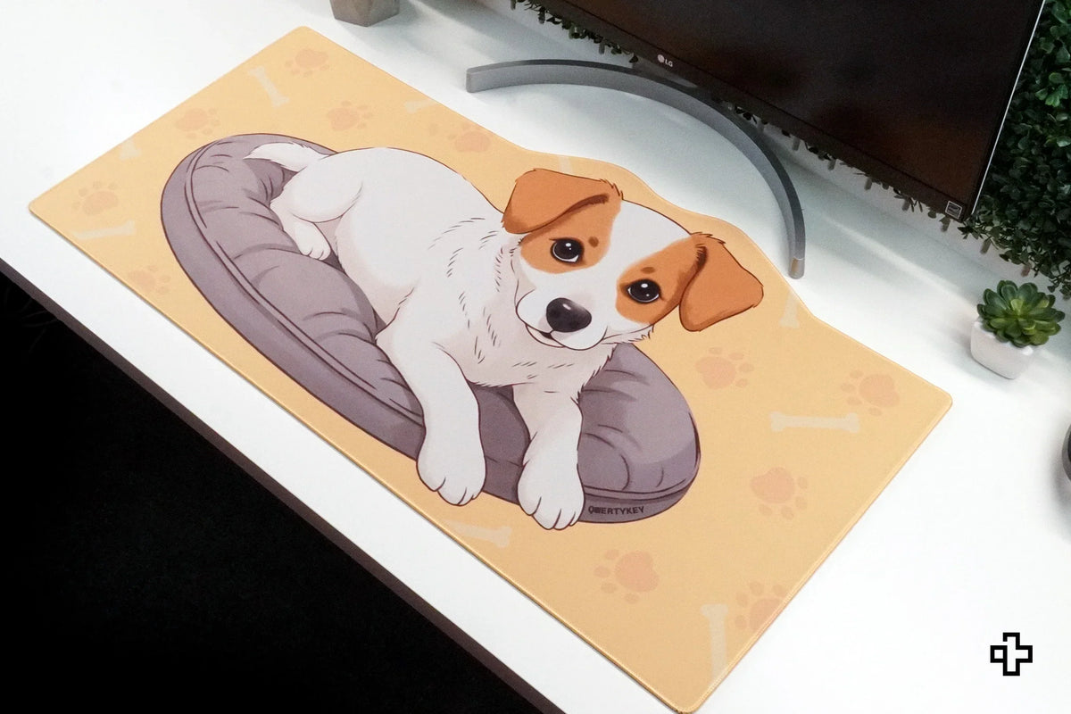 QwertyKey Dog Joy gamer asztali egérpad, vízálló, varrott szélek, 4 mm, csúszásmentes gumitalp