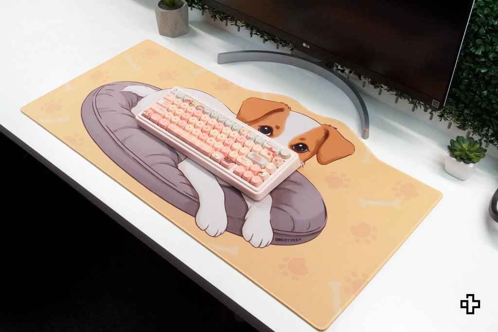 QwertyKey Dog Joy gamer asztali egérpad, vízálló, varrott szélek, 4 mm, csúszásmentes gumitalp