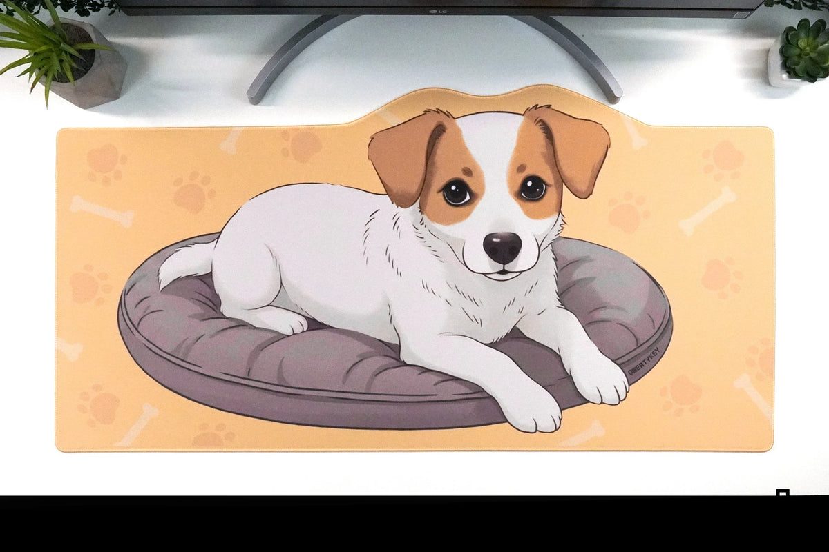 QwertyKey Dog Joy gamer asztali egérpad, vízálló, varrott szélek, 4 mm, csúszásmentes gumitalp