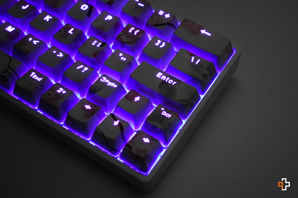 Sakura áttetsző OEM profilú ABS double-shot keycap szett