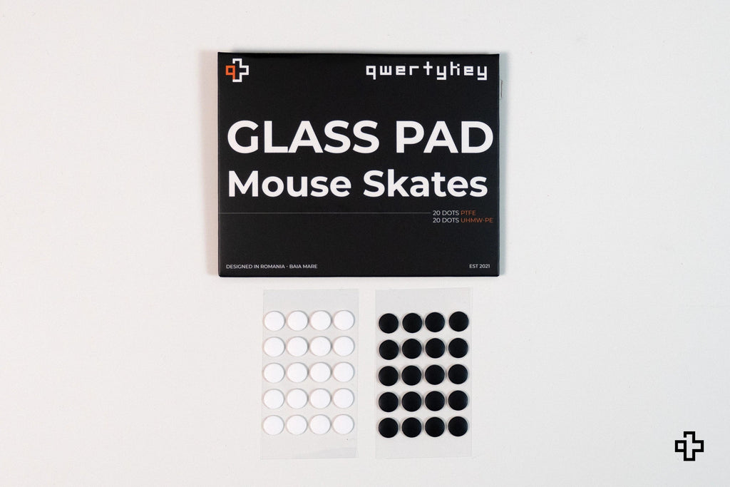 QwertyKey Glass egértalpak, 40 db pötty | PTFE + UPE
