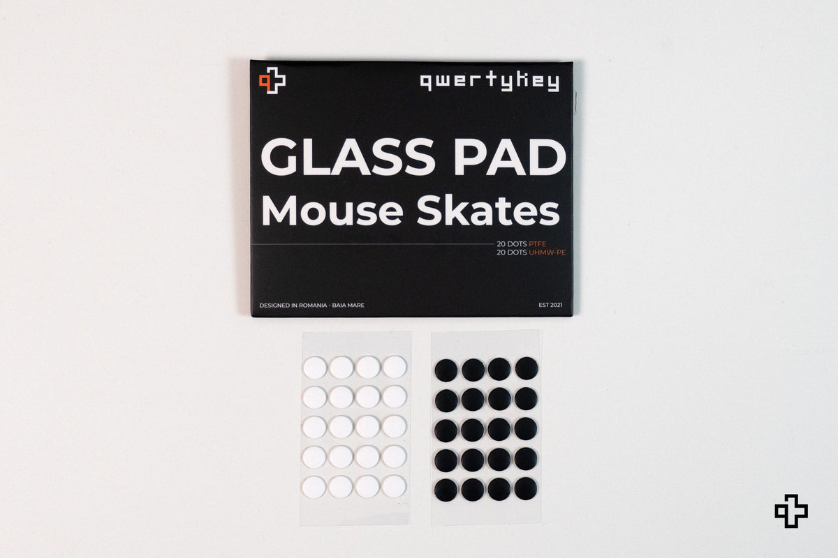 QwertyKey Glass egértalpak, 40 db pötty | PTFE + UPE
