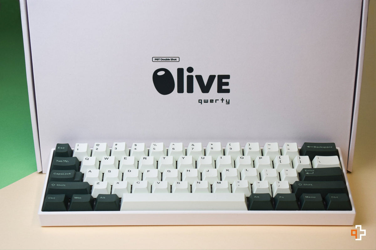 QWERTY Olive Cherry profilú PBT double-shot keycap szett