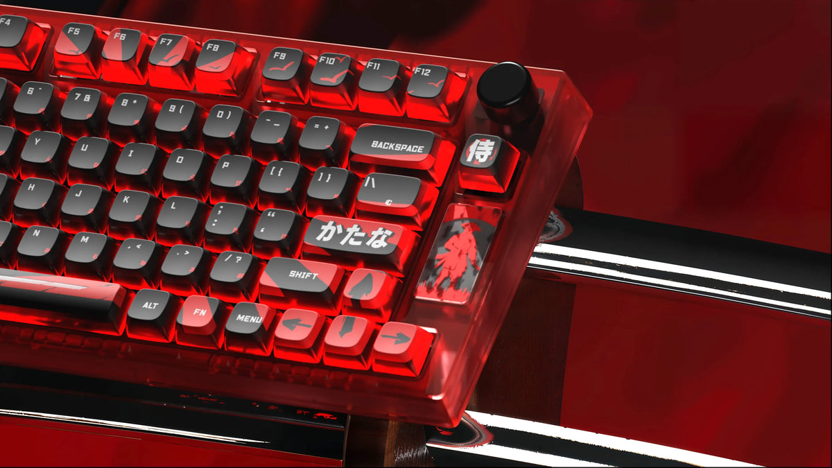 QwertyKey75 Samurai – vezeték nélküli mechanikus gamer billentyűzet, hot-swap, Full RGB, QMK/VIA, gasket mount