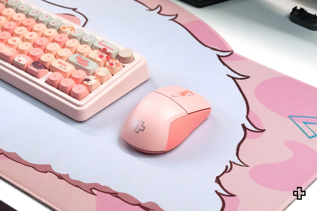 QwertyKey Flow Office vezeték nélküli Bluetooth RGB egér, rózsaszín