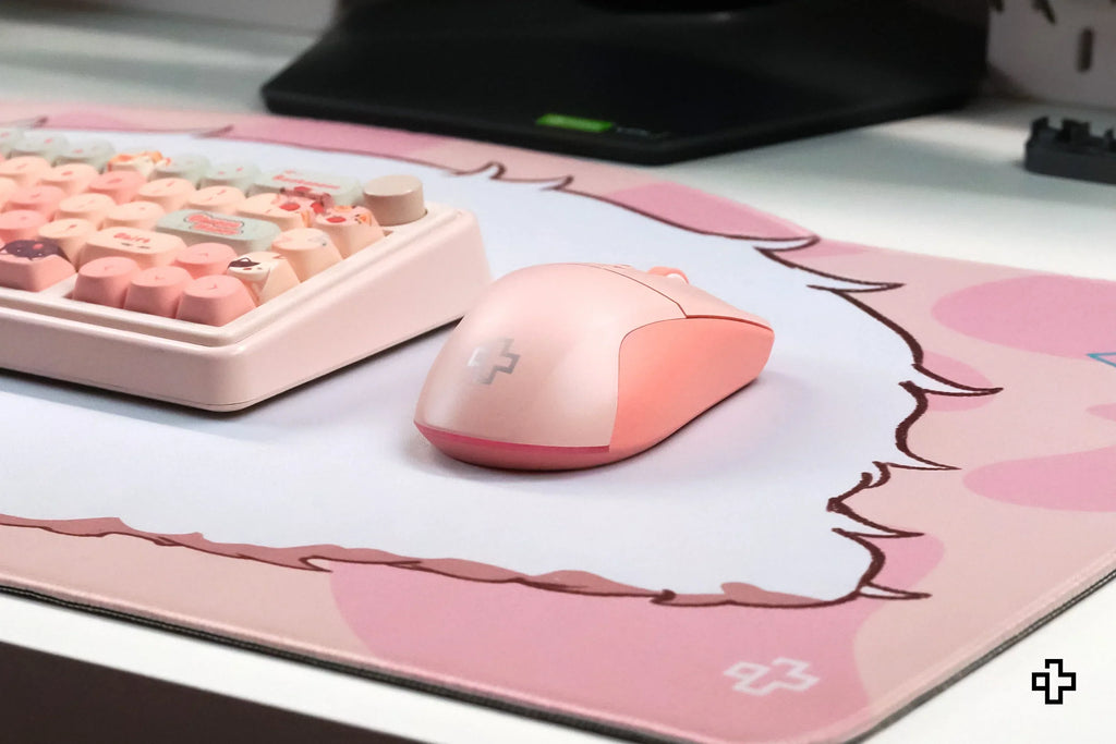 QwertyKey Flow Office vezeték nélküli Bluetooth RGB egér, rózsaszín