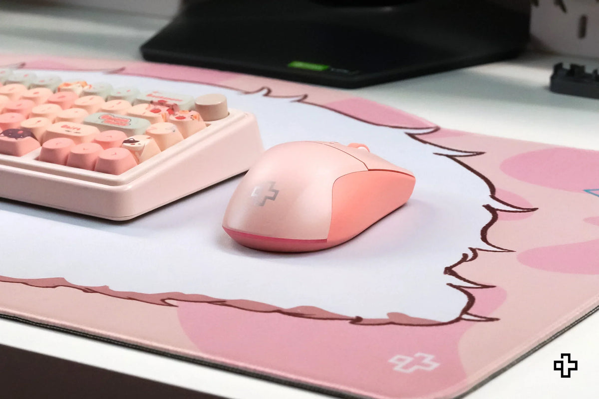 QwertyKey Flow Office vezeték nélküli Bluetooth RGB egér, rózsaszín