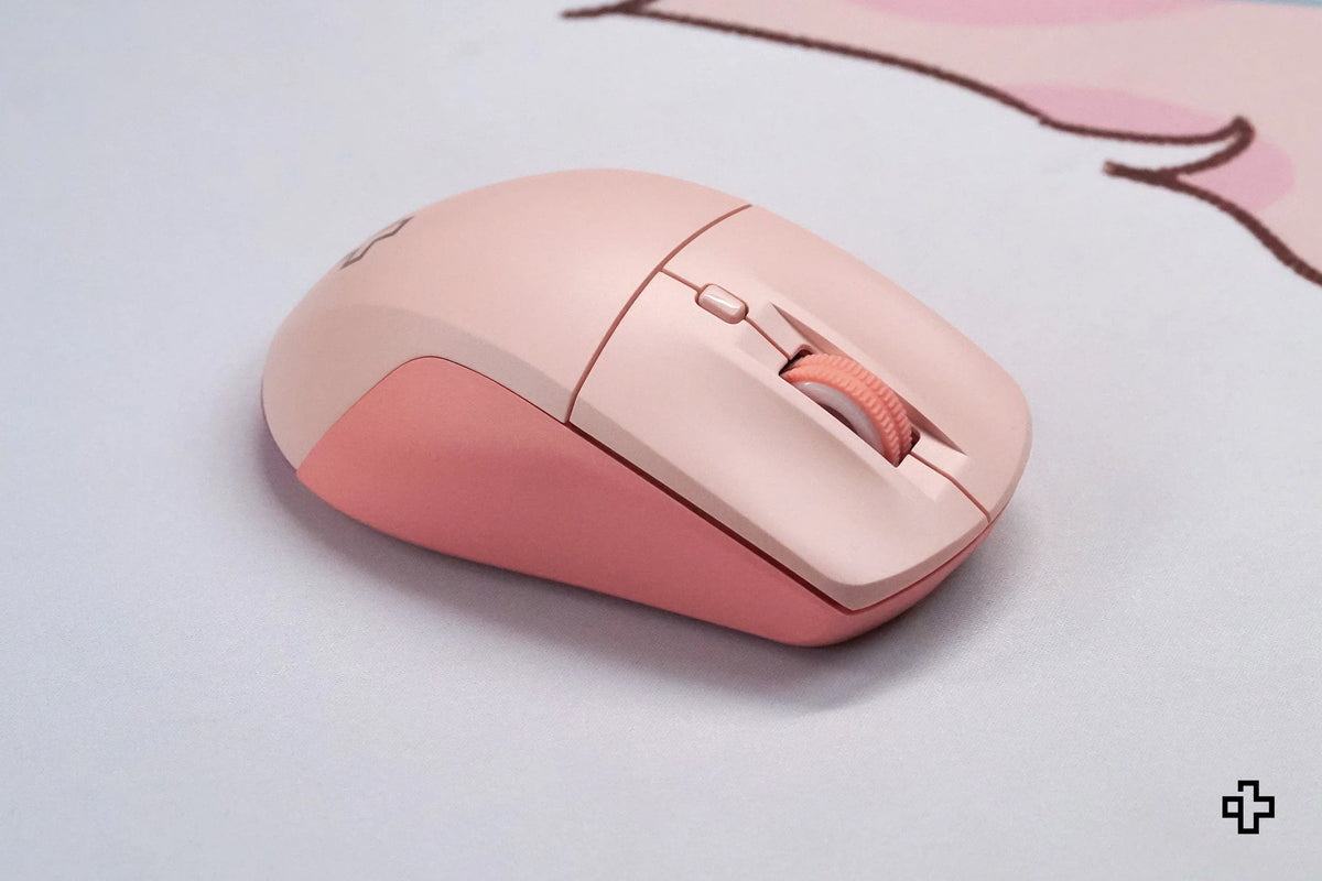 QwertyKey Flow Office vezeték nélküli Bluetooth RGB egér, rózsaszín