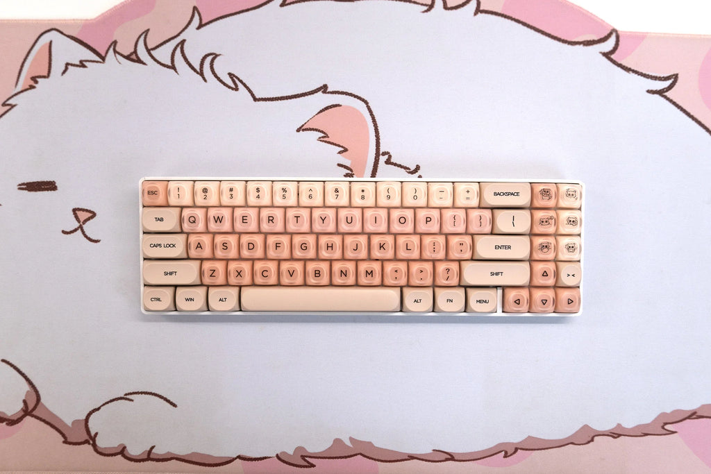 QwertyKey Peach Cream HOA profilú keycap szett