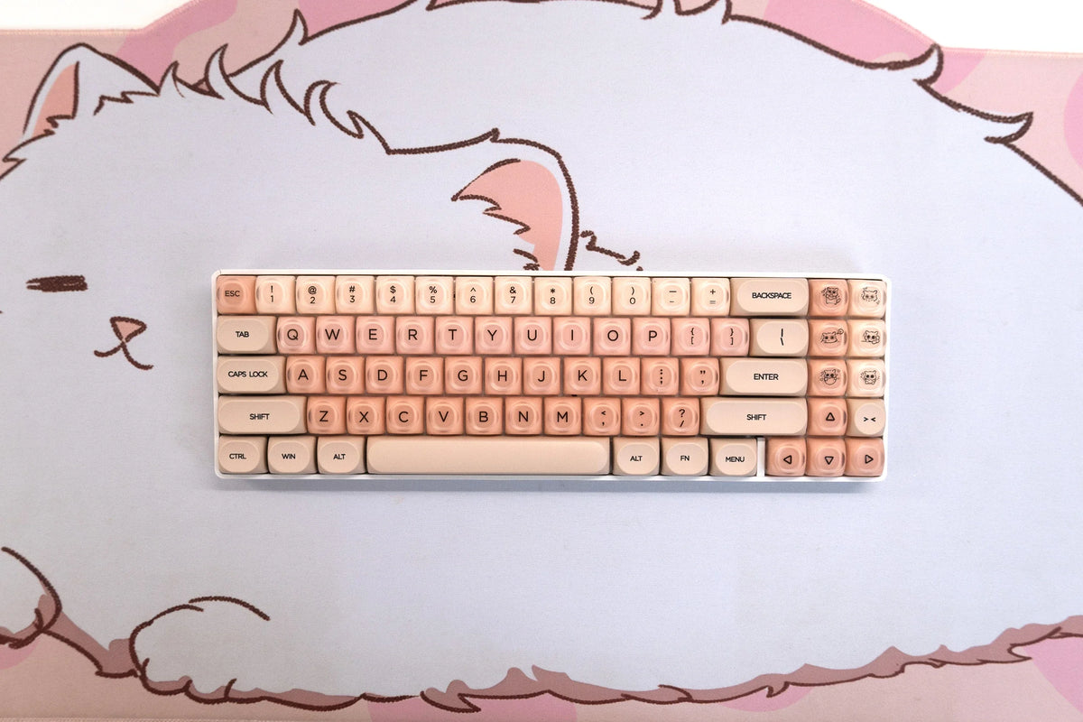 QwertyKey Peach Cream HOA profilú keycap szett