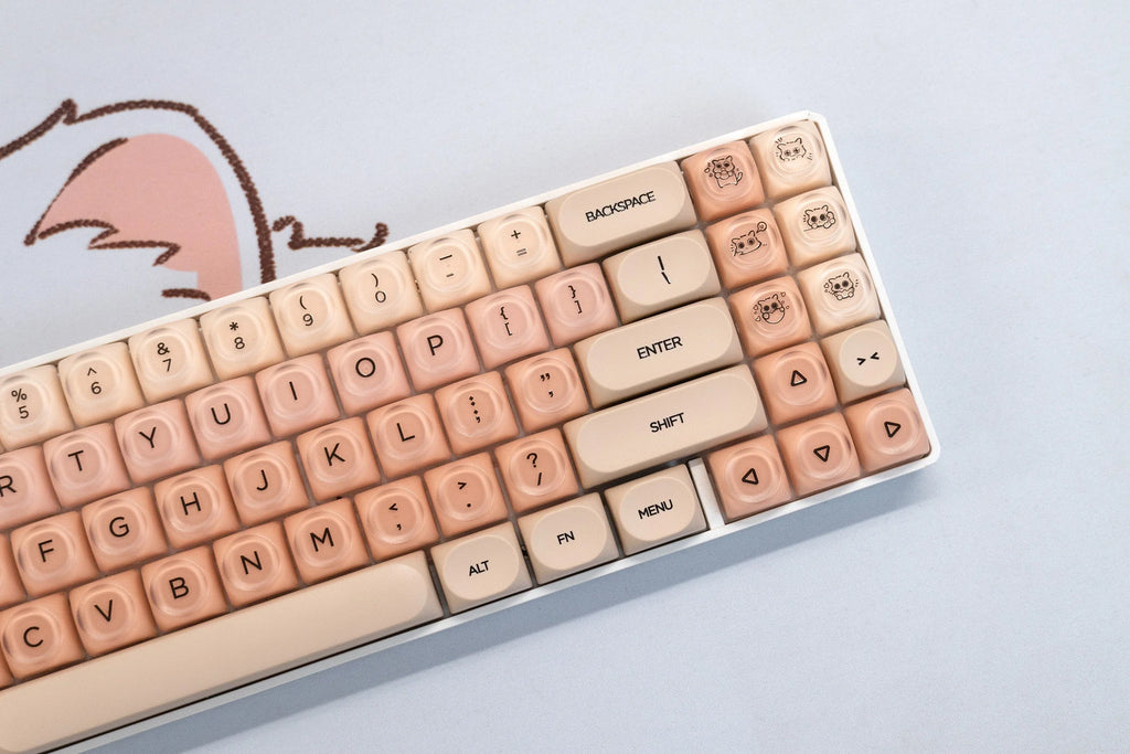 QwertyKey Peach Cream HOA profilú keycap szett