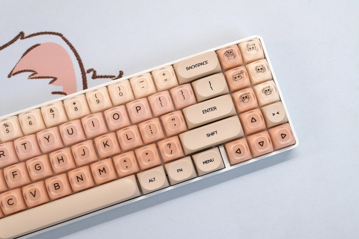 QwertyKey Peach Cream HOA profilú keycap szett