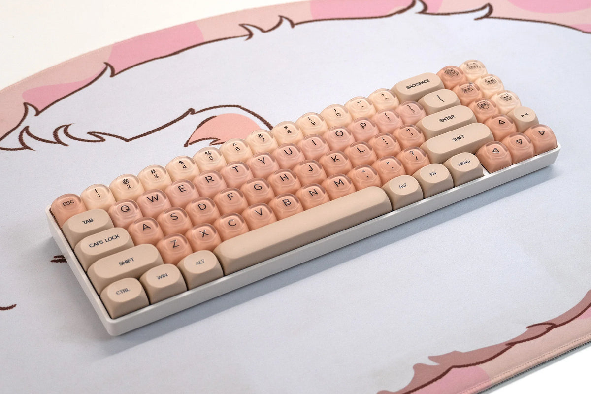 QwertyKey Peach Cream HOA profilú keycap szett