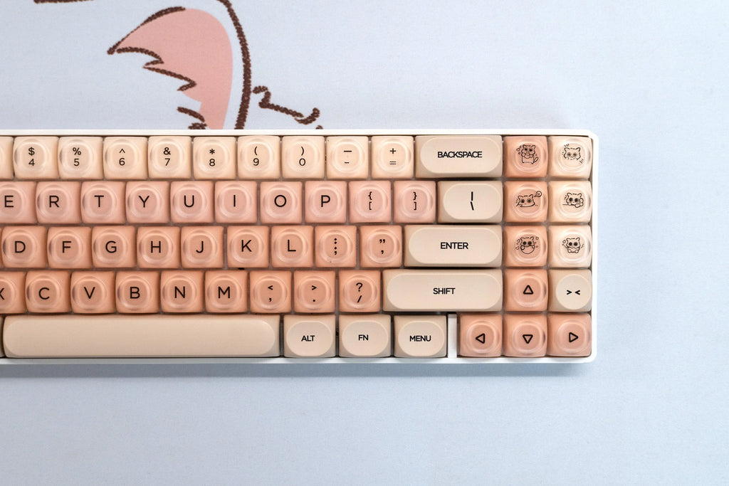 QwertyKey Peach Cream HOA profilú keycap szett