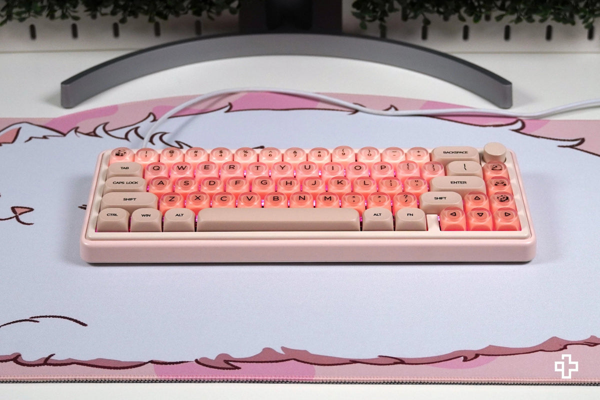 QwertyKey Peach Cream HOA profilú keycap szett