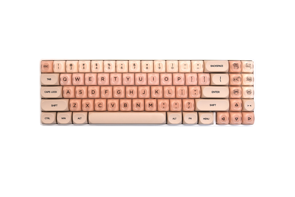 QwertyKey Peach Cream HOA profilú keycap szett