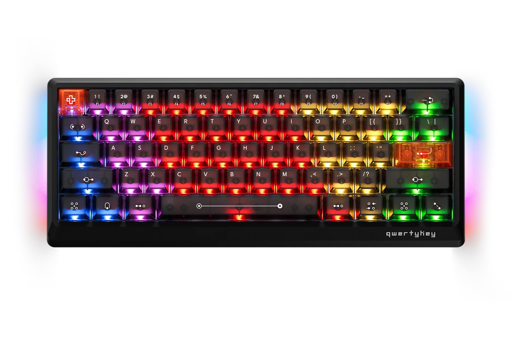 QwertyKey QK61 HE Phantom Black – mágneses Hall Effect gamer billentyűzet, Rapid Trigger, Snap Tap, Full RGB