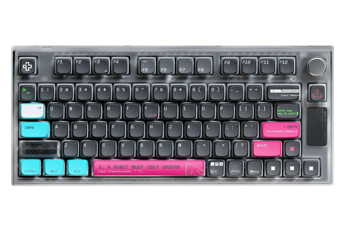 QwertyKey75 Terminal – vezeték nélküli mechanikus gamer billentyűzet, hot-swap, Full RGB, QMK/VIA, gasket mount