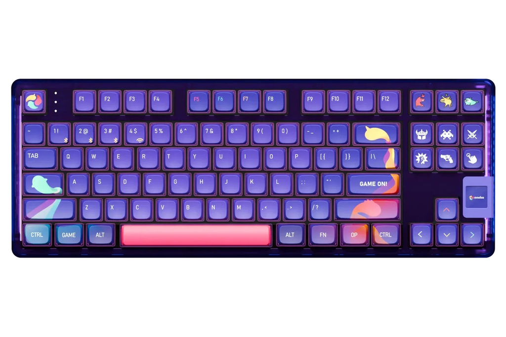 QwertyKey80 x Eneba Limited Edition – vezeték nélküli mechanikus gamer billentyűzet kijelzővel, hot-swap, Full RGB, QMK/VIA, gasket mount