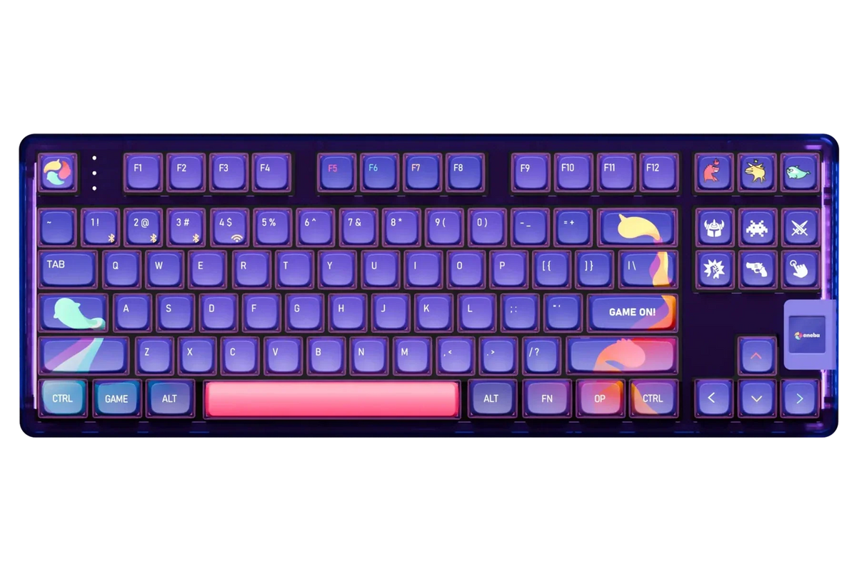 QwertyKey80 x Eneba Limited Edition – vezeték nélküli mechanikus gamer billentyűzet kijelzővel, hot-swap, Full RGB, QMK/VIA, gasket mount