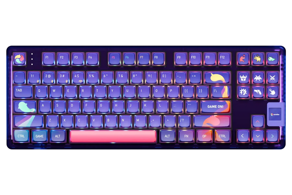 QwertyKey80 x Eneba Limited Edition – vezeték nélküli mechanikus gamer billentyűzet kijelzővel, hot-swap, Full RGB, QMK/VIA, gasket mount