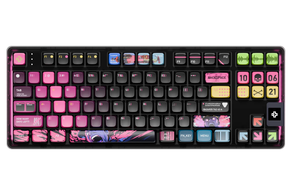 QwertyKey80 War – vezeték nélküli mechanikus gamer billentyűzet kijelzővel, hot-swap, Full RGB, QMK/VIA, gasket mount