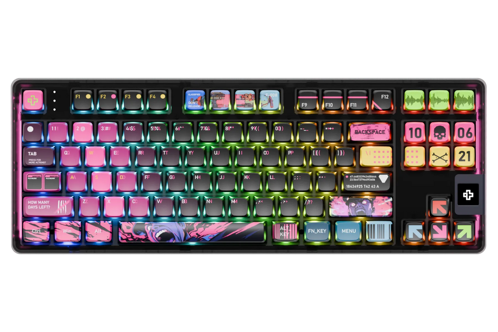 QwertyKey80 War – vezeték nélküli mechanikus gamer billentyűzet kijelzővel, hot-swap, Full RGB, QMK/VIA, gasket mount