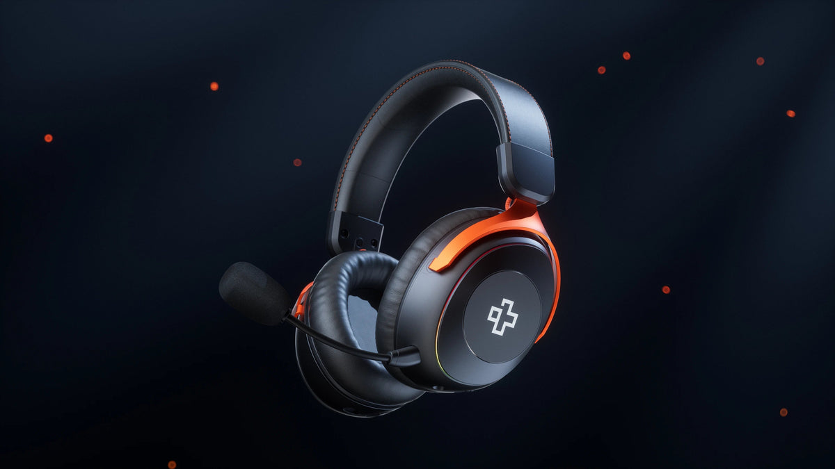 QwertyKey Pulse vezeték nélküli gamer headset, háromféle csatlakozás, RGB, szoftver, mikrofon AI zajszűréssel