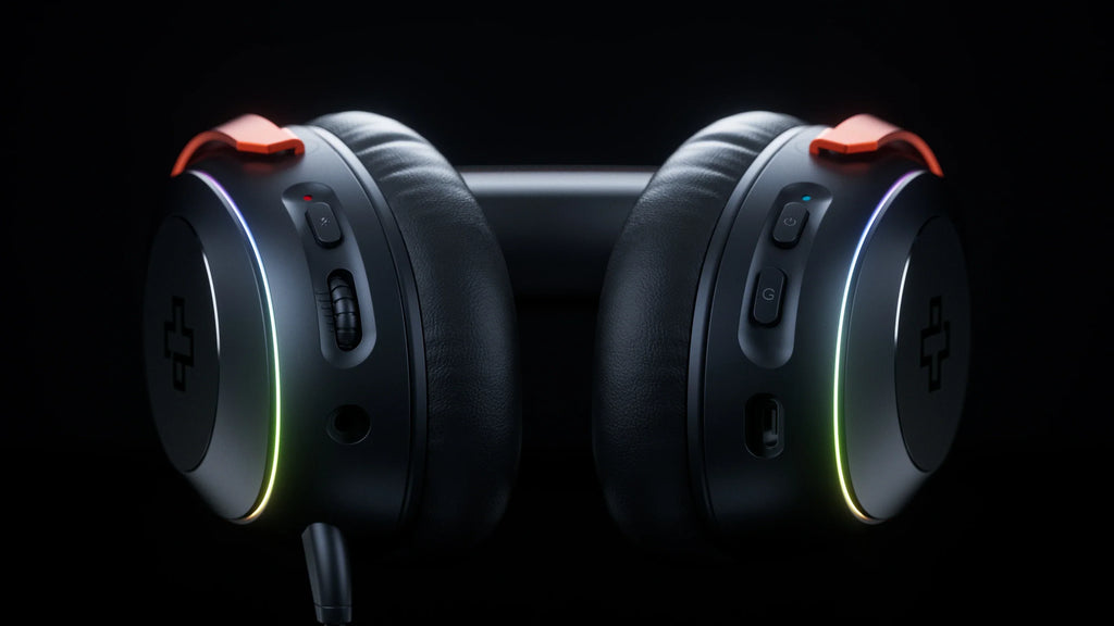 QwertyKey Pulse vezeték nélküli gamer headset, háromféle csatlakozás, RGB, szoftver, mikrofon AI zajszűréssel