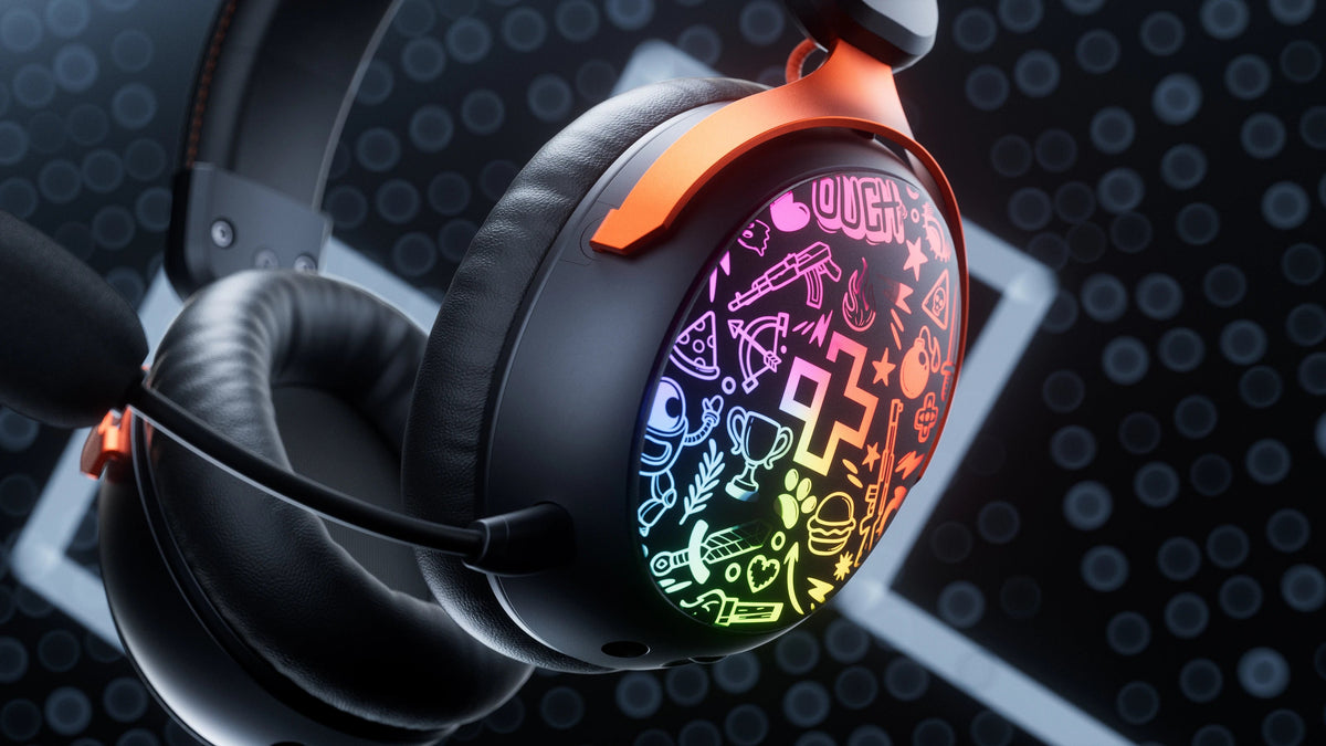 QwertyKey Pulse vezeték nélküli gamer headset, háromféle csatlakozás, RGB, szoftver, mikrofon AI zajszűréssel