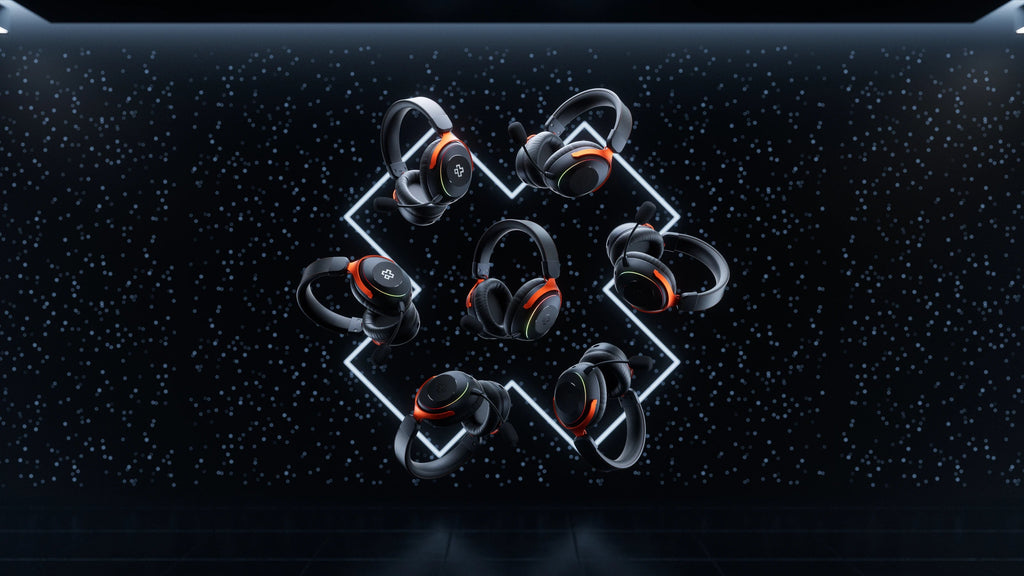 QwertyKey Pulse vezeték nélküli gamer headset, háromféle csatlakozás, RGB, szoftver, mikrofon AI zajszűréssel