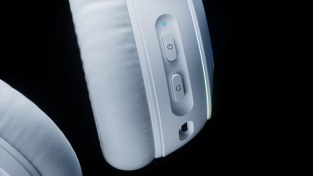 QwertyKey Pulse White vezeték nélküli gamer headset, háromféle csatlakozás, RGB, szoftver, mikrofon AI zajszűréssel