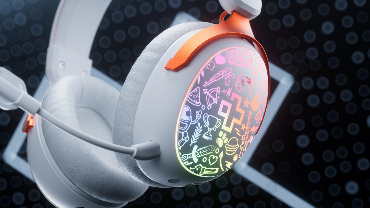 QwertyKey Pulse White vezeték nélküli gamer headset, háromféle csatlakozás, RGB, szoftver, mikrofon AI zajszűréssel