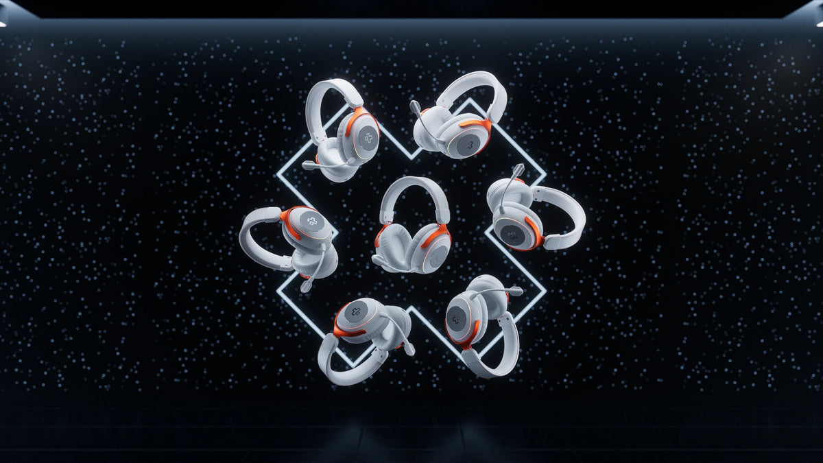 QwertyKey Pulse White vezeték nélküli gamer headset, háromféle csatlakozás, RGB, szoftver, mikrofon AI zajszűréssel