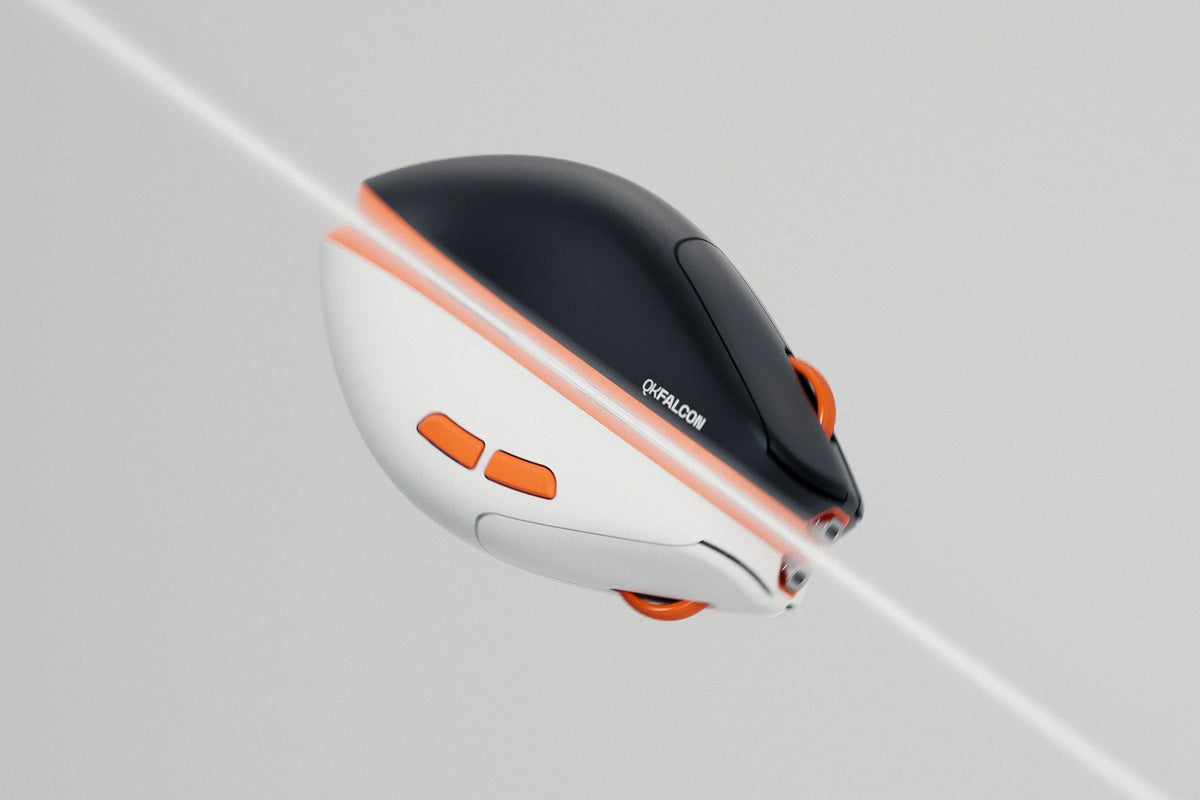 QwertyKey Falcon White 8K vezeték nélküli gamer egér, 30 000 DPI, háromféle csatlakozás, Bluetooth, PixArt 3950